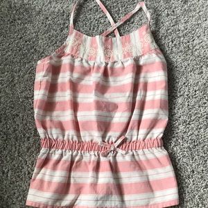 Girls Pink Floral Tank